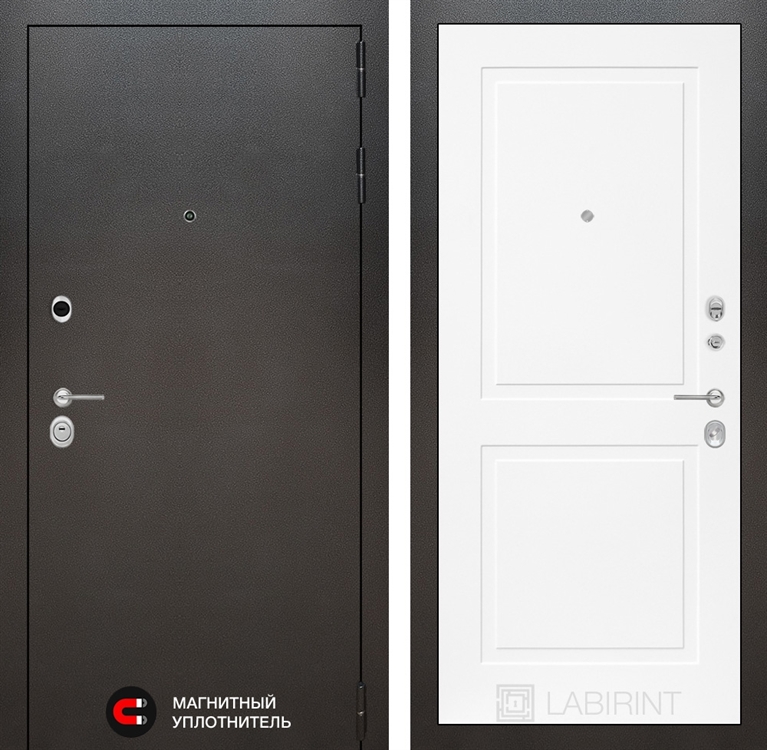 Входная металлическая дверь Лабиринт SILVER 11 - Белый софт - фото 25385