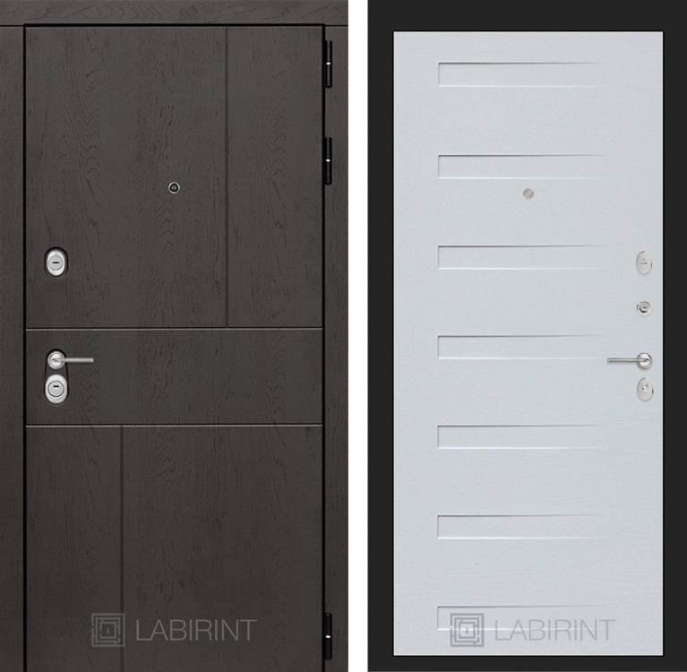 Входная металлическая дверь Лабиринт URBAN 14 - Дуб кантри белый горизонтальный - фото 25453