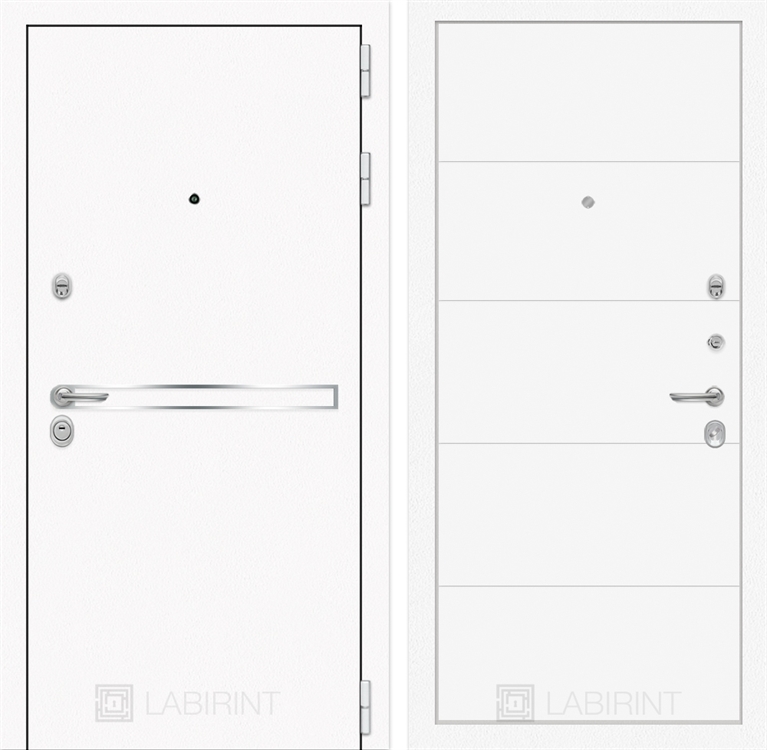 Входная металлическая дверь Лабиринт Лайн WHITE 13 - Белый софт - фото 25478