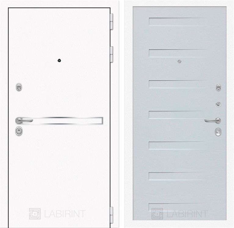 Входная металлическая дверь Лабиринт Лайн WHITE 14 - Дуб кантри белый горизонтальный - фото 25479