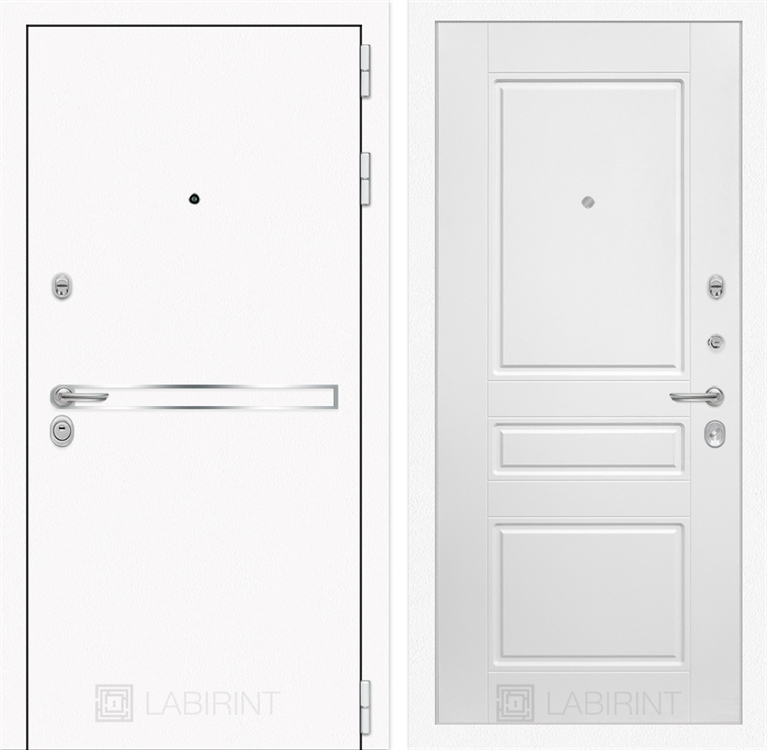 Входная металлическая дверь Лабиринт Лайн WHITE 03 - Белый софт - фото 25481