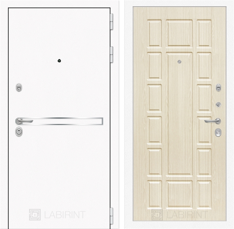 Входная металлическая дверь Лабиринт Лайн WHITE 12 - Беленый дуб - фото 25489