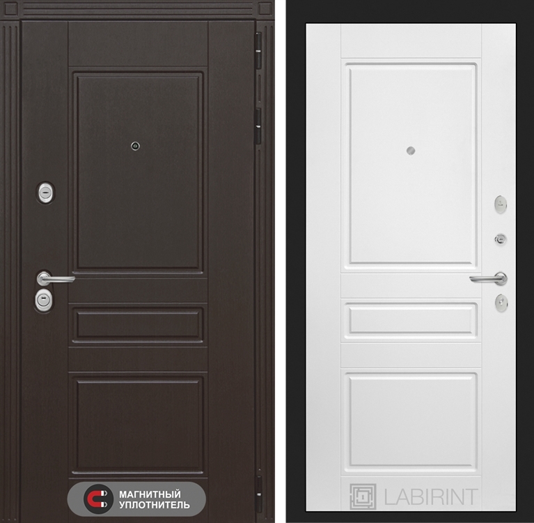 Входная металлическая дверь Лабиринт Мегаполис 03 - Белый софт - фото 25541