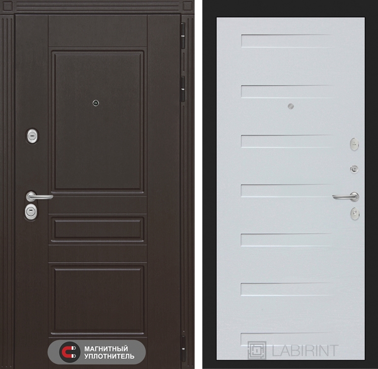 Входная металлическая дверь Лабиринт Мегаполис 14 - Дуб кантри белый горизонтальный - фото 25559