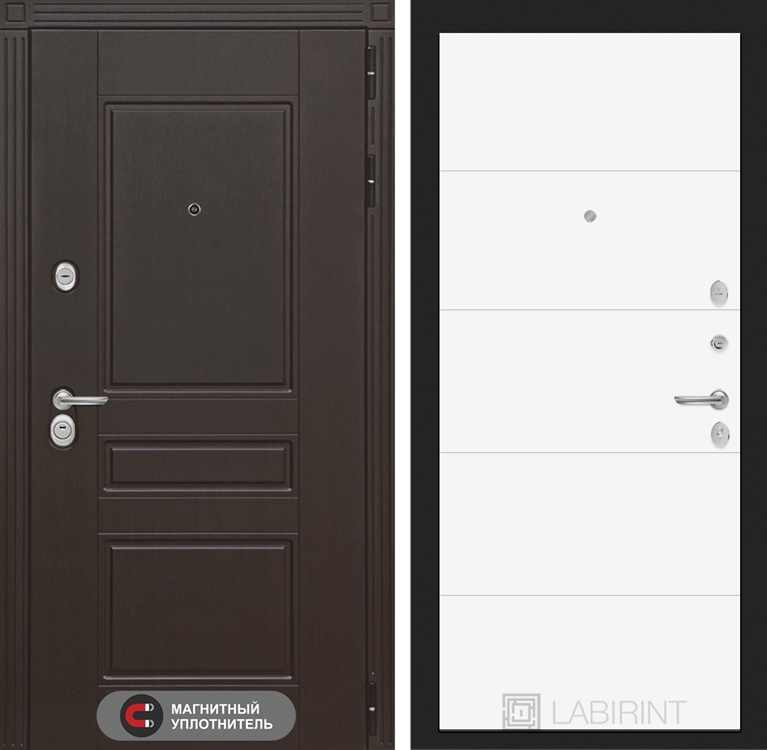 Входная металлическая дверь Лабиринт Мегаполис 13 - Белый софт - фото 25564
