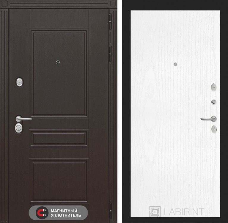 Входная металлическая дверь Лабиринт Мегаполис 07 - Белое дерево - фото 25568