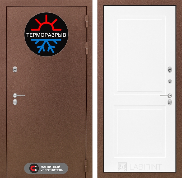 Входная дверь Лабиринт Термо Магнит 11 - Белый софт - фото 25591