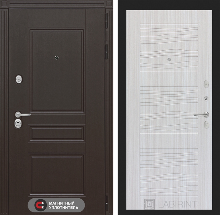 Входная металлическая дверь Лабиринт Мегаполис 06 - Сандал белый - фото 25655