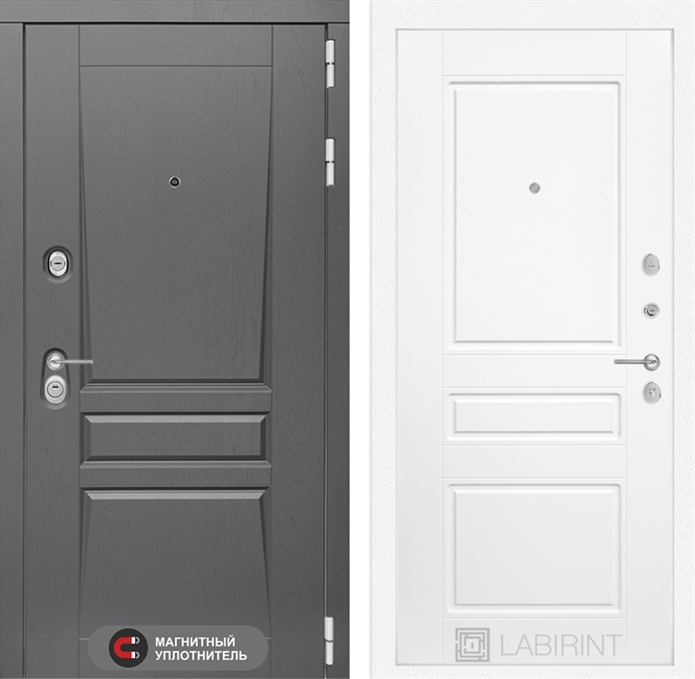 Входная металлическая дверь Лабиринт Платинум 03 - Белый софт - фото 25686