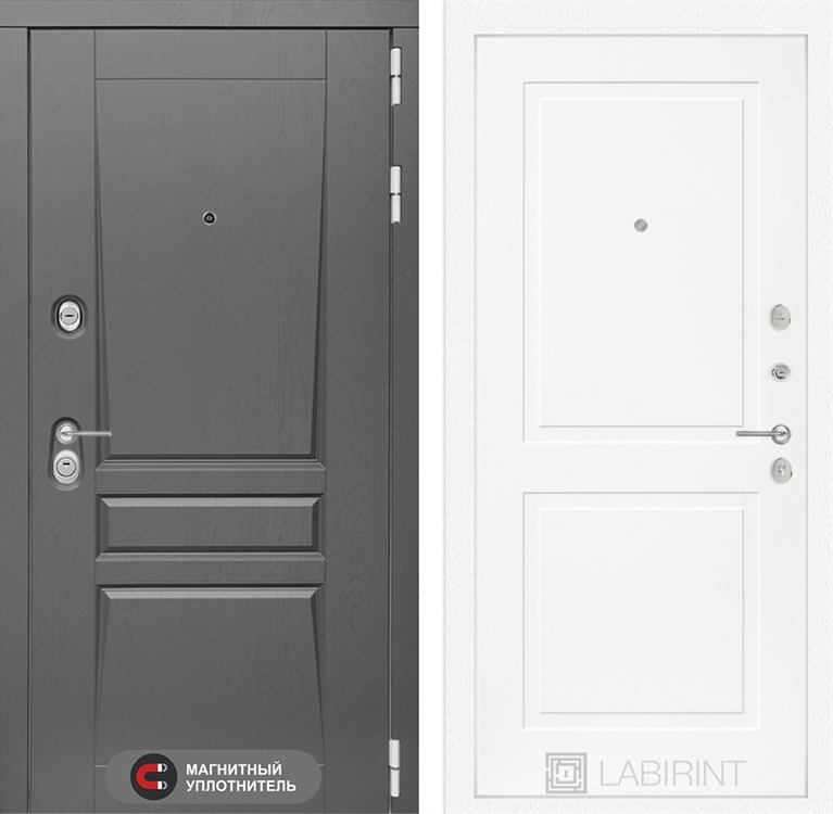 Входные металлические двери Лабиринт Платинум 11 - Белый софт - фото 25687