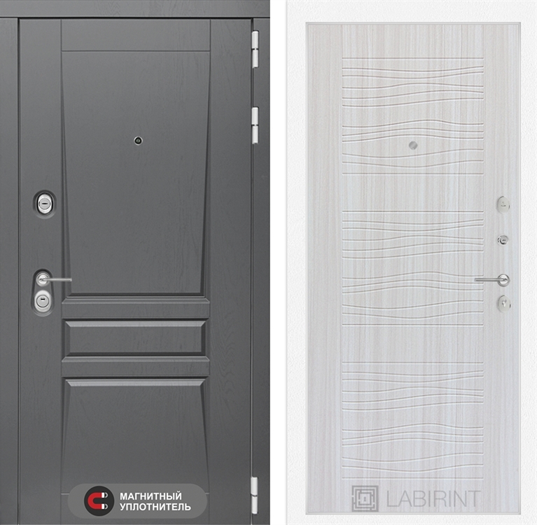 Входная металлическая дверь Лабиринт Платинум 06 - Сандал белый - фото 25696