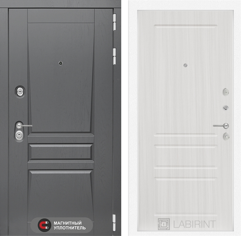 Входная металлическая дверь Лабиринт Платинум 03 - Сандал белый - фото 25697