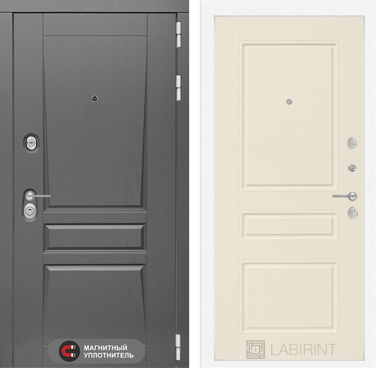 Входные металлические двери Лабиринт Платинум 03 - Крем софт - фото 25698