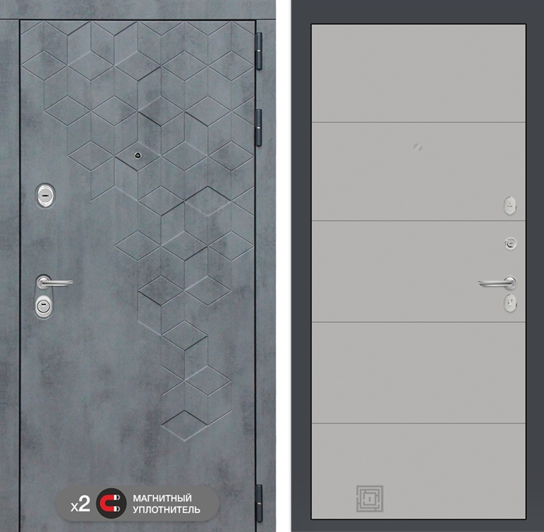 Входная металлическая дверь Лабиринт Бетон 13 - Грей софт - фото 25772