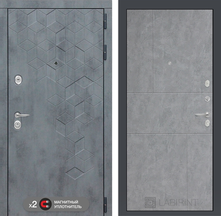 Входная металлическая дверь Лабиринт Бетон 21 - Бетон светлый - фото 25933