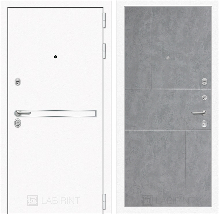 Входная металлическая дверь Лабиринт Лайн WHITE 21 - Бетон светлый - фото 25938