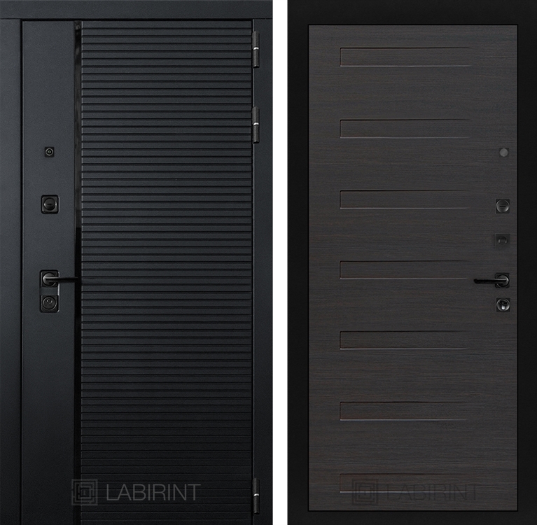 Входная металлическая дверь Лабиринт PIANO 14 - Эковенге горизонтальный - фото 25988