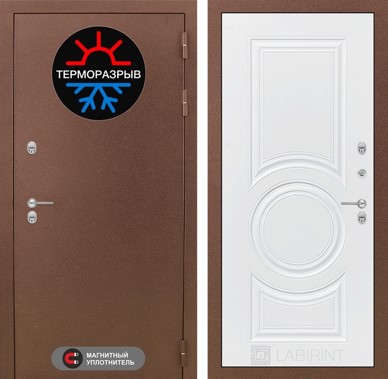 Входная дверь Лабиринт Термо Магнит 23 - Белый софт - фото 26202