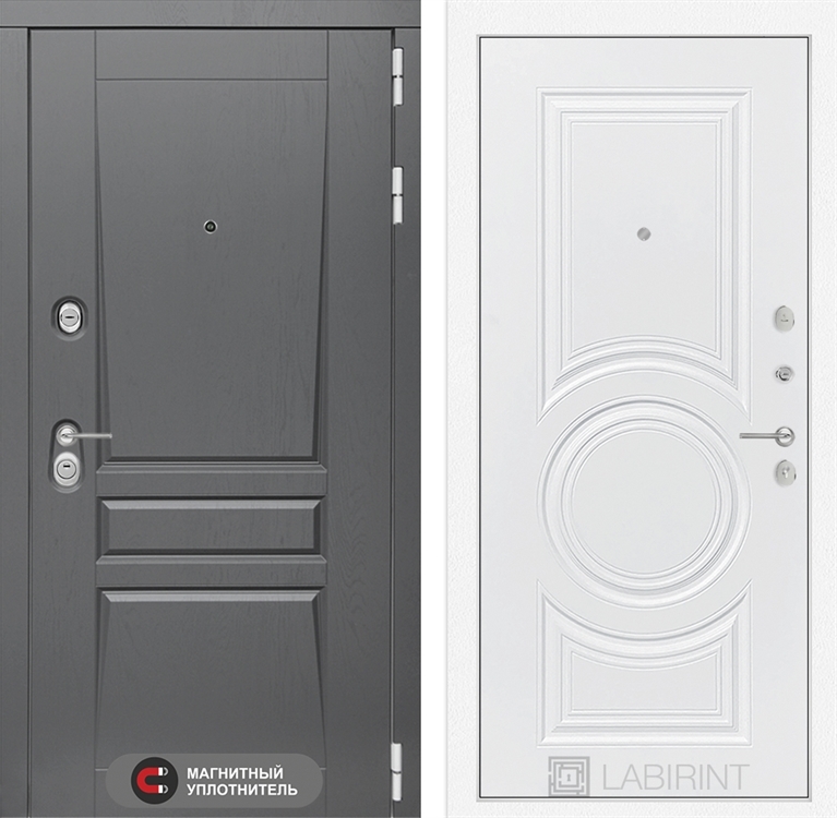 Входная металлическая дверь Лабиринт Платинум 23 - Белый софт - фото 26244
