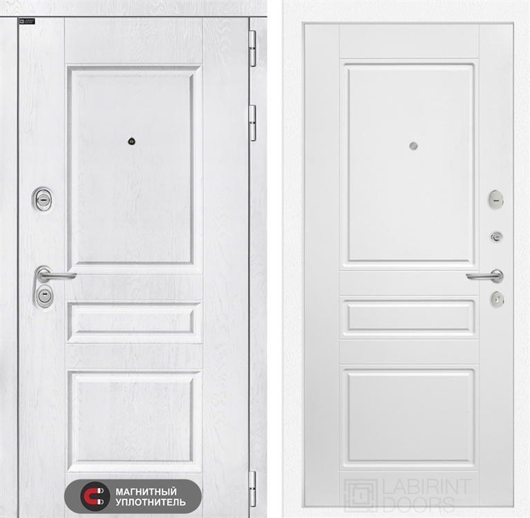 Входная металлическая дверь Лабиринт VERSAL 03 - Белый софт - фото 26373