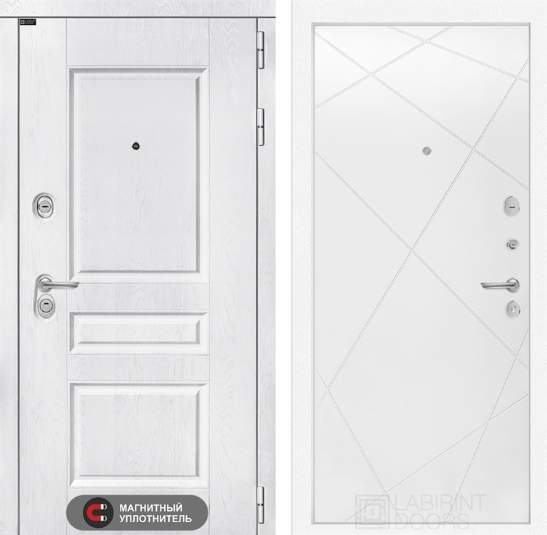 Входная металлическая дверь Лабиринт VERSAL 24 - Белый софт - фото 26378