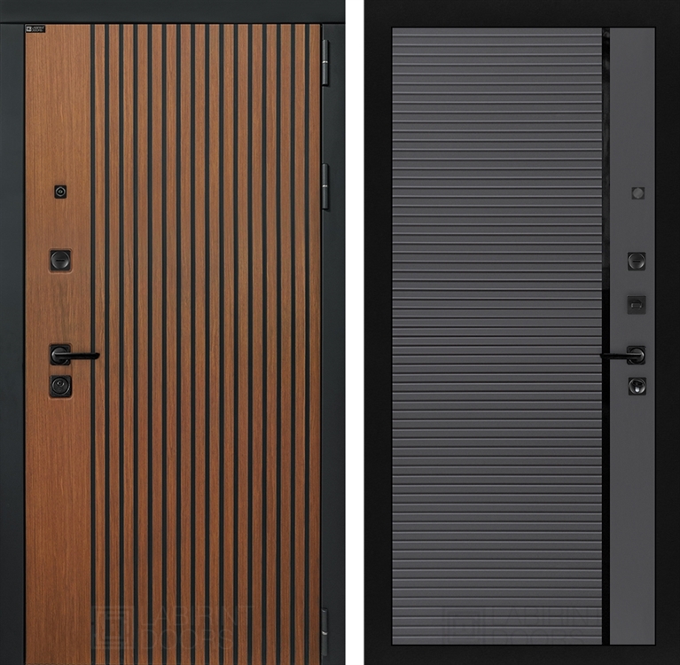 Входная металлическая дверь Лабиринт STORM 22 - Графит софт, черная вставка - фото 26395