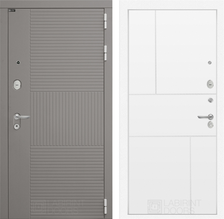 Входная металлическая дверь Лабиринт FORMO 21 - Белый софт - фото 26459