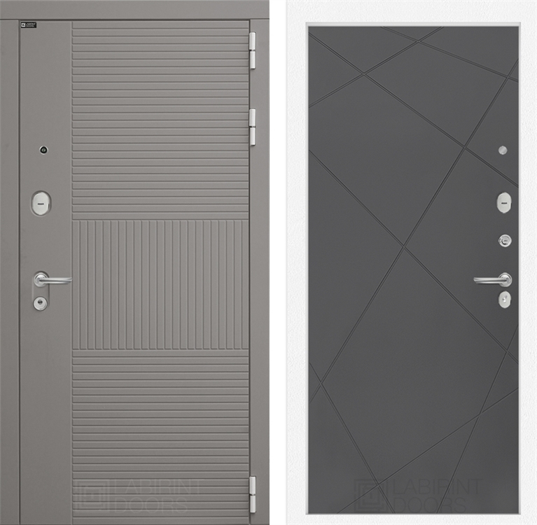 Входная металлическая дверь Лабиринт FORMO 24 - Графит софт - фото 26463