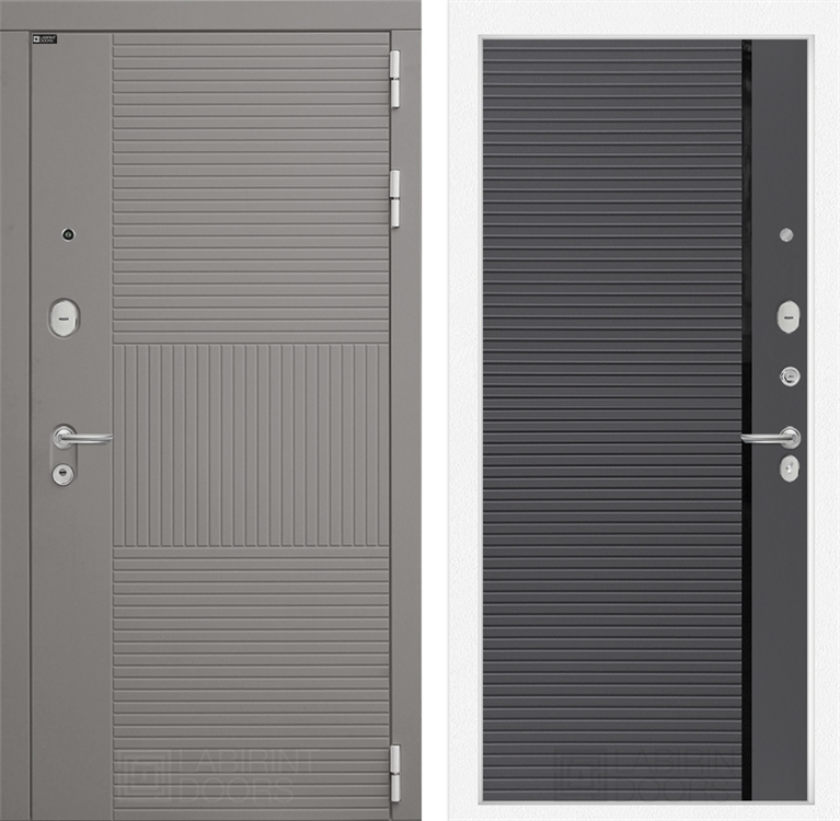 Входная металлическая дверь Лабиринт FORMO 22 - Графит софт, черная вставка - фото 26472
