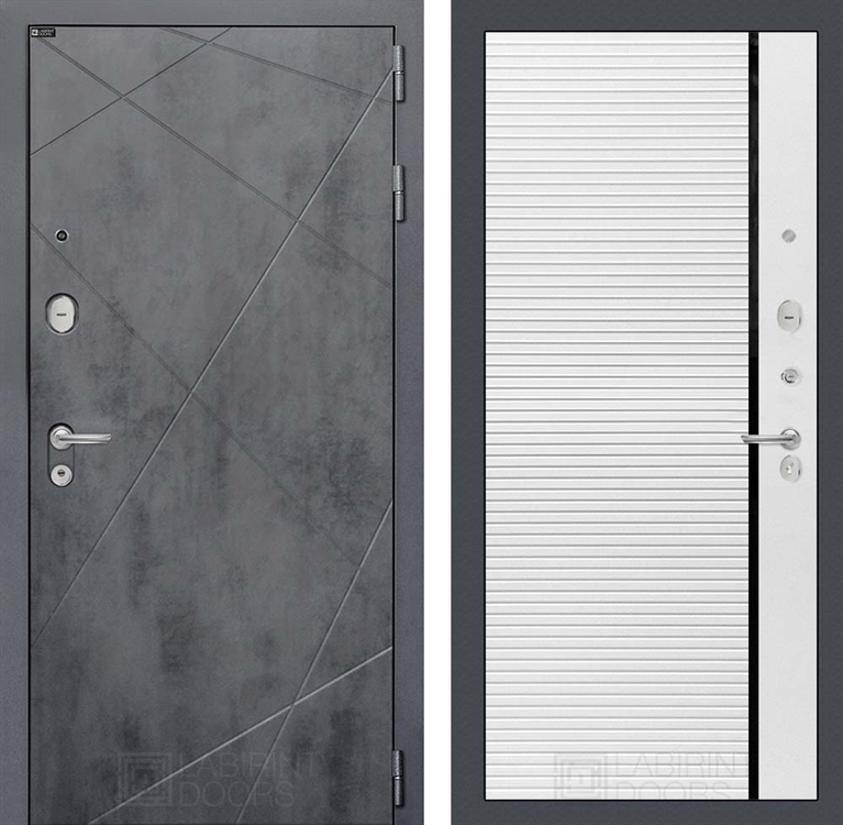 Входная металлическая дверь Лабиринт LOFT 22 - Белый софт, черная вставка - фото 26550