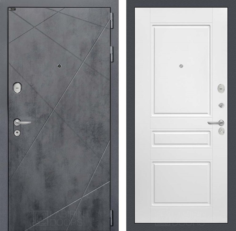 Входная металлическая дверь Лабиринт LOFT 03 - Белый софт - фото 26552