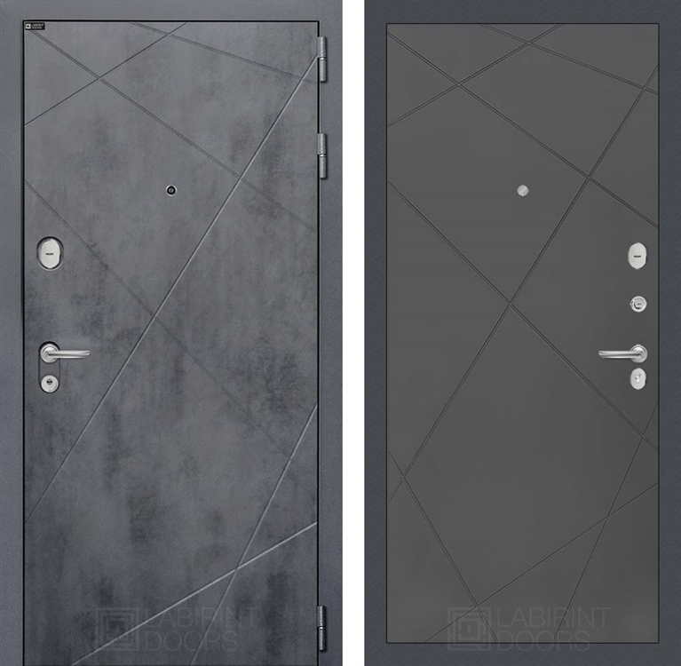 Входная металлическая дверь Лабиринт LOFT 24 - Графит софт - фото 26559