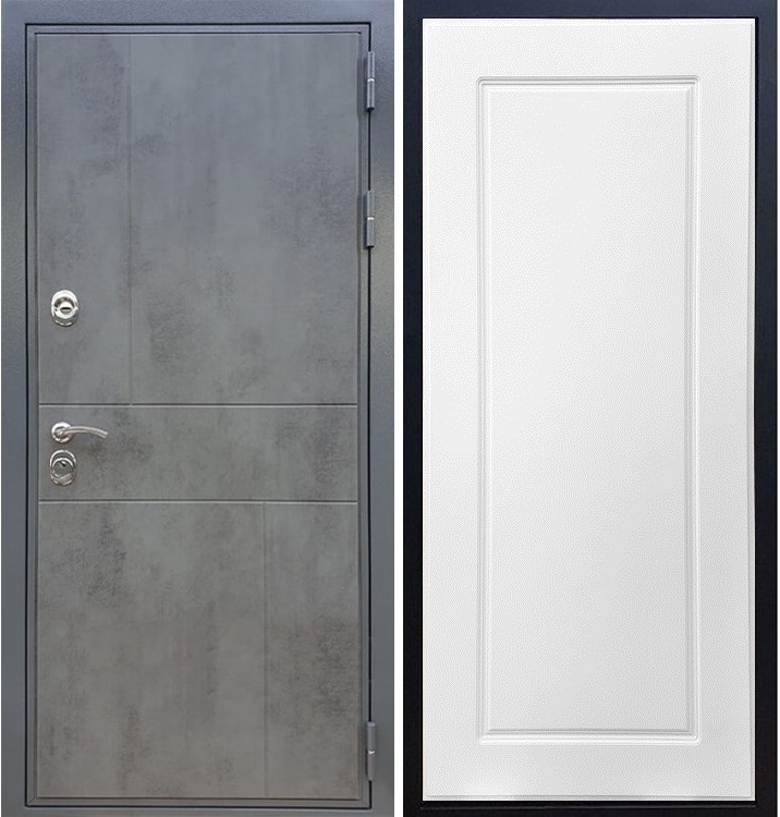 Входная металлическая дверь Гранит Бетон ФЛ-119 Белый ясень - фото 41395