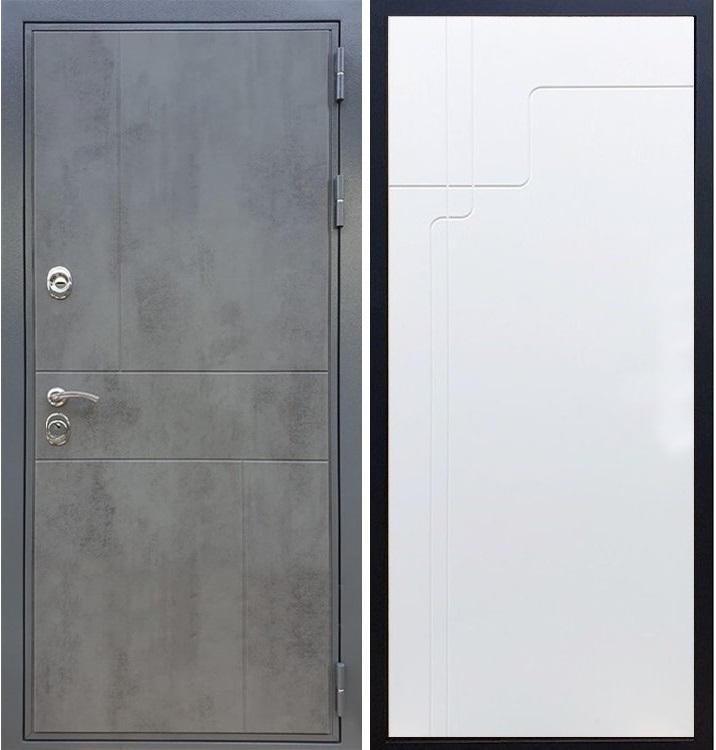 Входная металлическая дверь Гранит Бетон ФЛ-246 Белый ясень - фото 41411