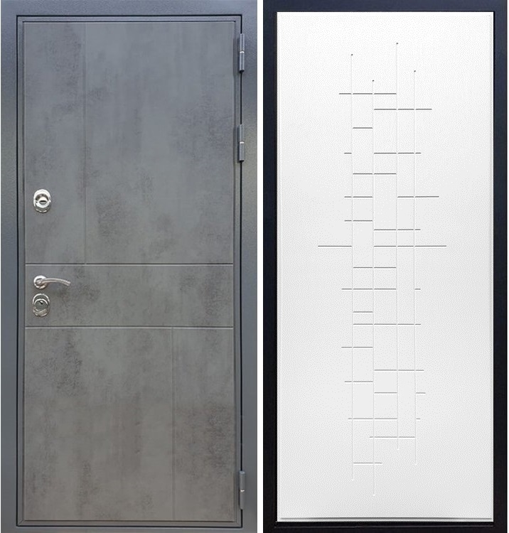 Входная металлическая дверь Гранит Бетон ФЛ-289 Белый ясень - фото 41462