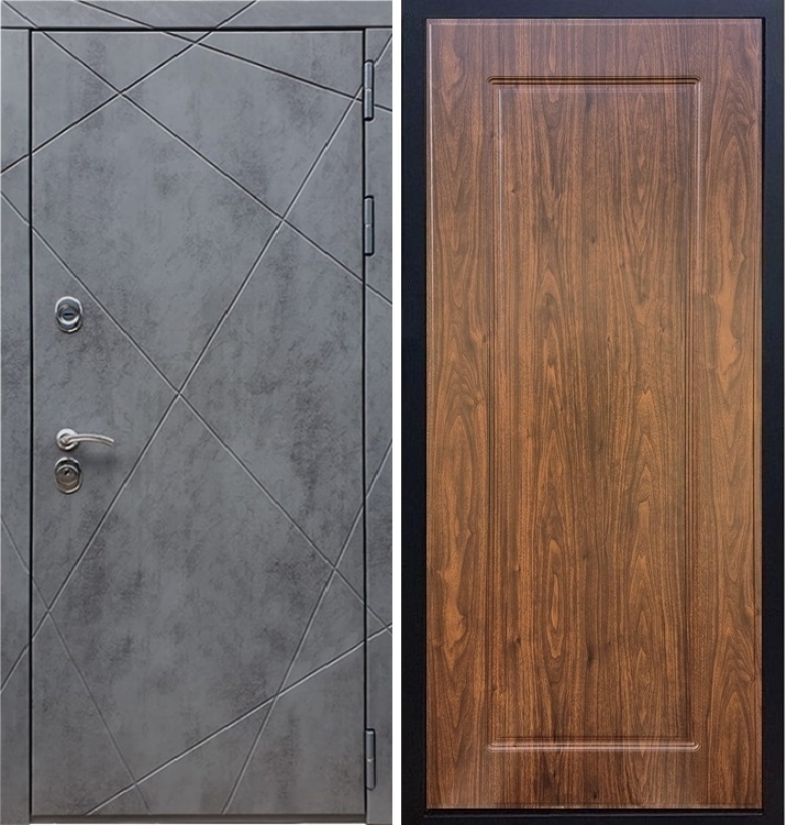 Входная металлическая дверь Стиль Бетон ФЛ-119 Береза мореная - фото 45527