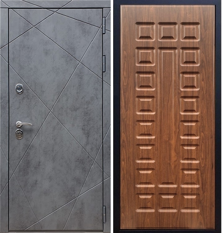Входная металлическая дверь Стиль Бетон ФЛ-183 Орех темный - фото 45569