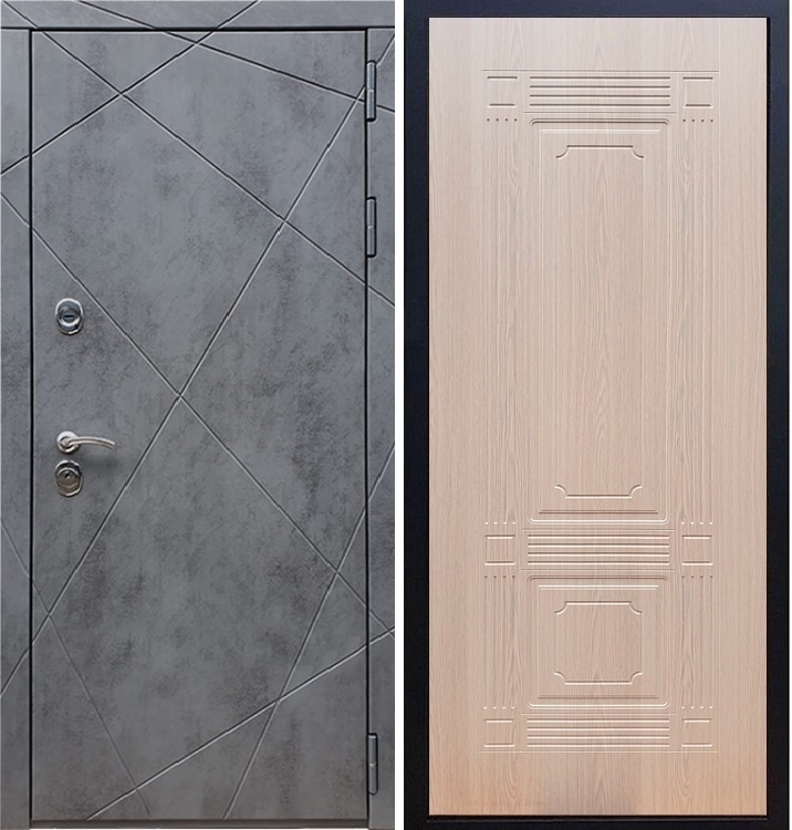 Входная металлическая дверь Стиль Бетон ФЛ-2 Беленый дуб - фото 45617