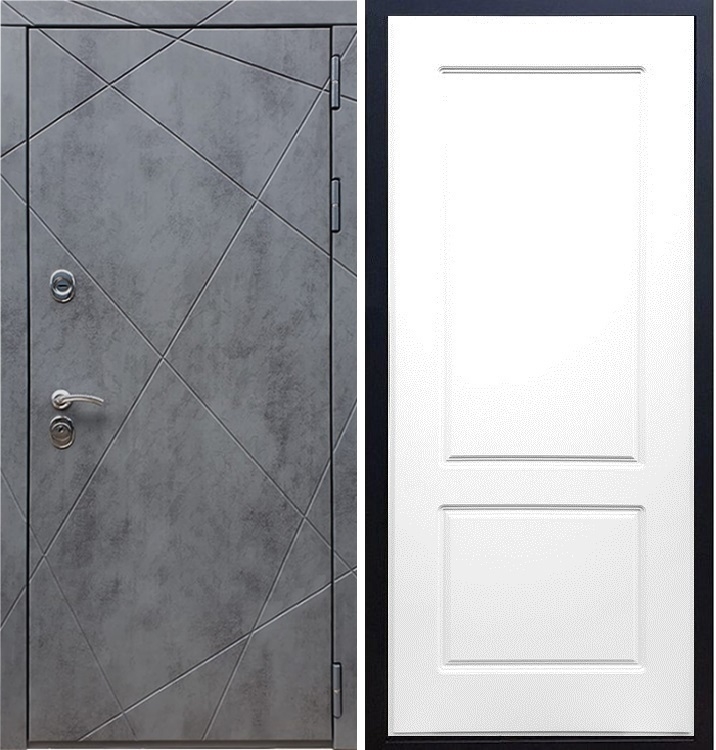 Входная металлическая дверь Стиль Бетон ФЛ-117 Белый силк сноу - фото 45704
