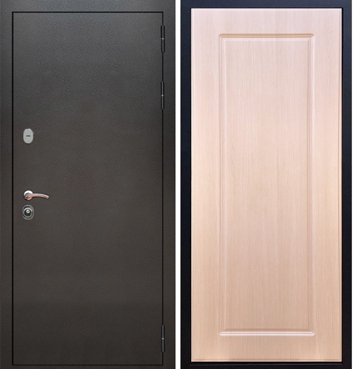 Входная металлическая дверь Триумф Антик серебро ФЛ-119 Лиственница беж - фото 46940