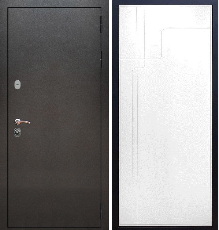 Входная металлическая дверь Триумф Антик серебро ФЛ-246 Белый силк сноу - фото 46951
