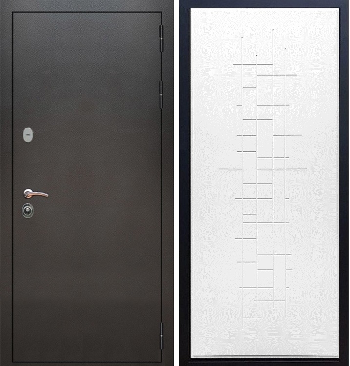 Входная металлическая дверь Триумф Антик серебро ФЛ-289 Белый ясень - фото 47001
