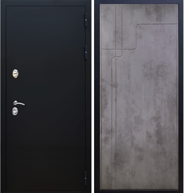 Входная металлическая дверь Триумф Чёрный муар ФЛ-246 Бетон темный - фото 47219