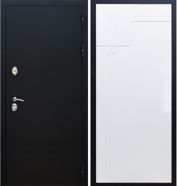 Входная металлическая дверь Триумф Чёрный муар ФЛ-246 Белый ясень - фото 47220