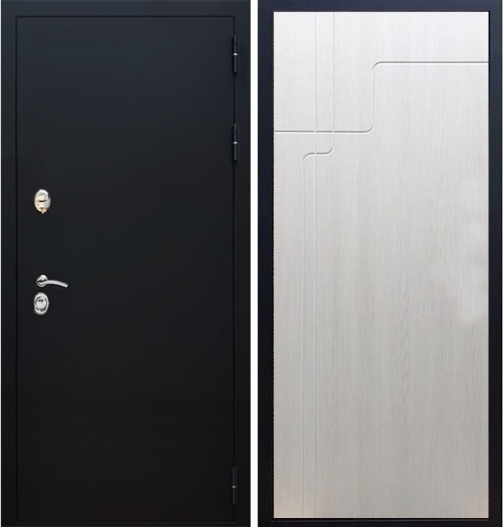 Входная металлическая дверь Триумф Чёрный муар ФЛ-246 Лиственница беж - фото 47222