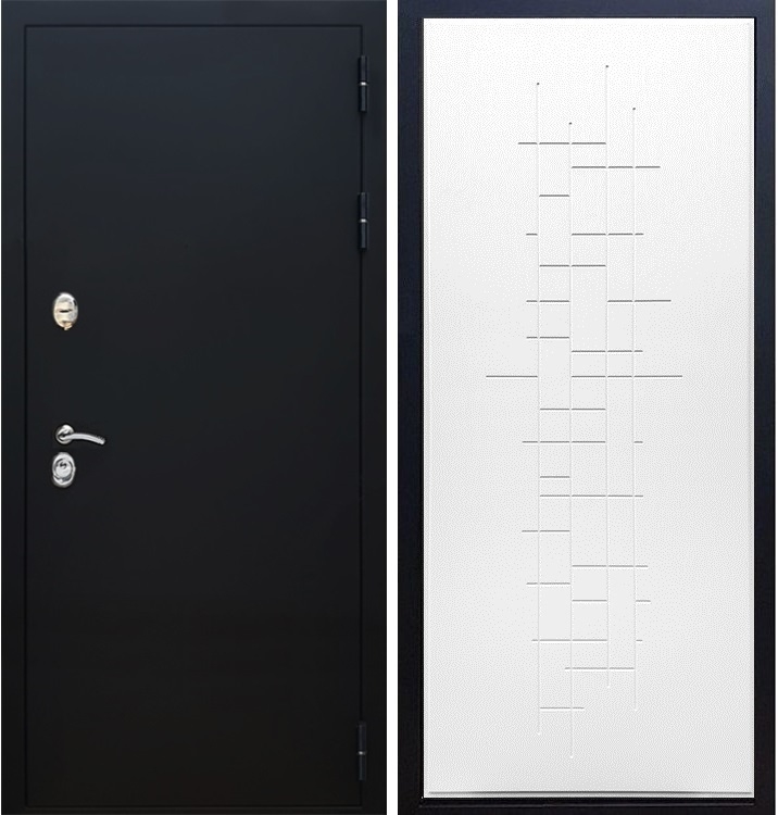 Входная металлическая дверь Триумф Чёрный муар ФЛ-289 Белый ясень - фото 47271