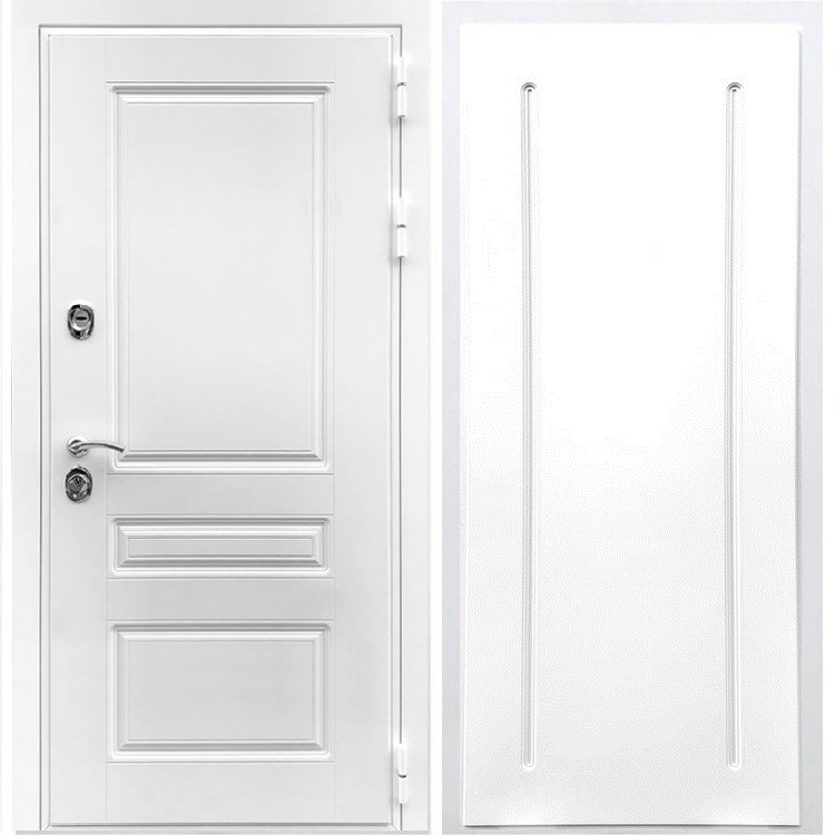 Входная белая дверь Император ФЛ-68 Белый силк сноу - фото 48513