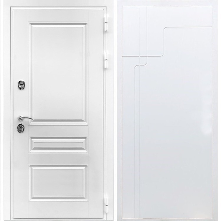 Входная белая дверь Император ФЛ-246 Белый ясень - фото 48529