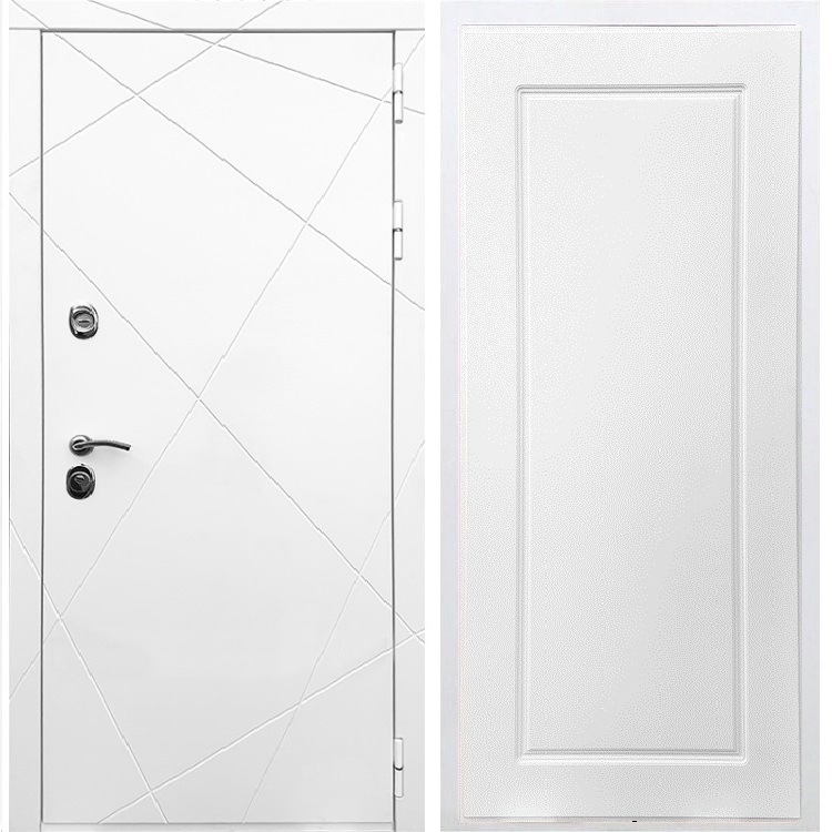 Белая Входная металлическая дверь Олимпия ФЛ-119 Белый силк сноу - фото 48991