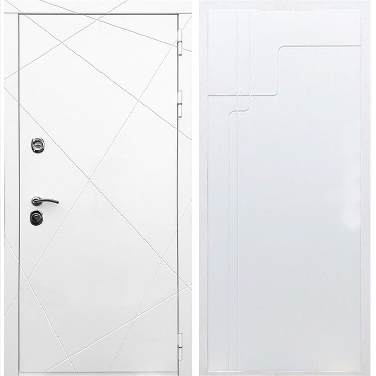 Белая Входная металлическая дверь Олимпия ФЛ-246 Белый ясень - фото 49013